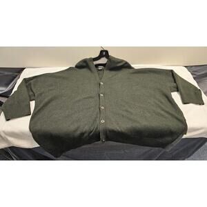 Eskandar GOODMAN Hunter Green Cashmere Wool Cardigan 36"LONG Sweater Size O/S